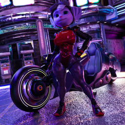 clothing ear_piercing ear_ring eyewear eyewear_on_head female goggles goggles_on_head hand_on_hip looking_at_viewer motorcycle piercing ring_piercing solo striped_body stripes tail tight_clothing vehicle wide_hips bustin3d insomniac_games ratchet_and_clank sony_corporation sony_interactive_entertainment rivet_(ratchet_and_clank) humanoid lombax mammal 1:1 3d_(artwork) absurd_res digital_media_(artwork) hi_res huge_filesize