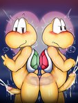 anal anal_kiss anus blush bodily_fluids cum dildo double_dildo duo foreskin genital_fluids genitals male male/male penis sex_toy yamausagi0619 mario_bros nintendo koopa koopa_troopa scalie absurd_res hi_res