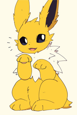 3_toes ambiguous_gender cute_fangs emanata fangs feet feral fur kemono looking_at_viewer open_mouth paw_pose pawpads paws pose ruff simple_background sitting solo tail teeth toes tongue white_background white_body white_fur yellow_body yellow_fur inukami_hikari nintendo pokemon eeveelution generation_1_pokemon jolteon pokemon_(species) 2025 digital_media_(artwork) male_(lore)