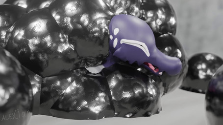 anthro bdsm bondage bound encasement floor grey_body grunting hissing inflation inside kronos_unveiled latex liquid_latex lying male moan on_front open_mouth purple_body slime solo struggling stuck trap_(contrivance) trapped yellow_eyes alexian_(artist) sound_warning disney nintendo pixar pokemon the_incredibles slinky_(salandit) generation_7_pokemon pokemon_(species) salandit 16:9 2026 3d_(artwork) 3d_animation animated blender_(artwork) blender_cycles_(artwork) digital_media_(artwork) hi_res short_playtime sound video watermark widescreen
