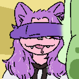 anthro balls bodily_fluids crotch_tuft drooling duo female genitals hair penis penis_in_face purple_penis saliva tongue tongue_out tuft lilacfluffygoat greebo_(tetrabyte) alien domestic_cat felid feline felis mammal 1:1 aliasing binary_drawing digital_drawing_(artwork) digital_media_(artwork) trans_(lore) trans_woman_(lore)