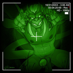 abs anthro balls camera_hud claws erection genitals hair holidays horn humanoid_genitalia humanoid_penis humanoid_pointy_ears looking_at_viewer male membrane_(anatomy) membranous_wings navel night_vision nipples nude penis pointy_ears smile solo tail teeth wings lsdxiii disney gargoyles halloween brooklyn_(gargoyles) gargoyle scalie 1:1 digital_media_(artwork) hi_res