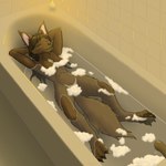 4_toes anthro bath bathing biped breasts brown_body candle chest_tuft claws convenient_censorship eyes_closed feet female female_anthro fur hair multicolored_body multicolored_fur nude pawpads paws solo tail toe_claws toes tuft water wet dawnlux blizzard_entertainment warcraft trefoils_(character) canid canine mammal werecanid werecreature worgen 1:1 digital_media_(artwork) hi_res