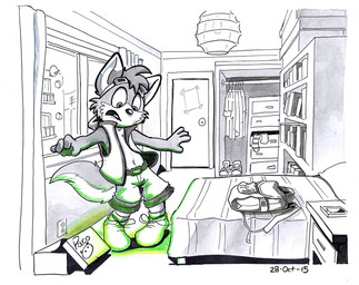 anthro backpack bed book bookshelf clothing dipstick_ears ear_markings eyewear eyewear_on_head footwear furniture glistening glistening_nose goggles goggles_on_head green_glow hair inside lamp logo male male_anthro multicolored_ears open_mouth shoes short_hair solo standing window young young_anthro young_male pandapaco crisp_the_wolf canid canine mammal 2015 artist_logo dated partially_colored signature