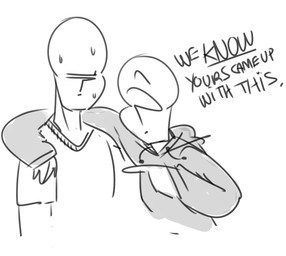 arm_around_shoulders bodily_fluids clothing dialogue duo eyebrows hoodie looking_down male raised_eyebrow shirt sweat text topwear mhdrawin anon human mammal english_text monochrome