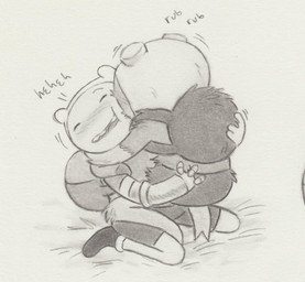 2_toes backpack blush clothing duo feet hat headgear headwear hug interspecies laugh male male/male not_furry nuzzling plant selfcest shirt simple_background smile square_crossover teeth toes toony topwear lynxfurr adventure_time cartoon_network fern_(adventure_time) finn_the_human elemental_creature elemental_humanoid flora_fauna human humanoid mammal plant_humanoid graphite_(artwork) hi_res traditional_media_(artwork)