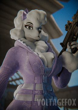 anthro breasts clothing female fur hair looking_at_viewer nipples solo v0ltagef0x twilightv0ids_(modeler) epic_games fortnite fortnite:_battle_royale lady_poodlina canid canine canis domestic_dog mammal poodle 3d_(artwork) blender_(artwork) blender_cycles_(artwork) digital_media_(artwork) hi_res