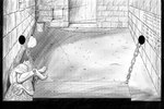 anthro bucket container male nude prison_cell prisoner solo volatus alius_corsac arthropod canid canine corsac_fox fox mammal true_fox 3:2 hi_res monochrome traditional_media_(artwork)