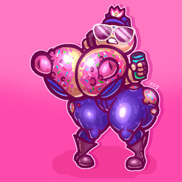 areola beverage_can big_areola big_breasts big_nipples blotchy_areola bodily_fluids boots breasts clenched_teeth clothing dessert doughnut eyewear female food footwear for_a_head huge_areola huge_breasts huge_nipples nipple_dip nipples pastry pink_background pink_frosted_sprinkled_doughnut police police_hat police_officer police_uniform shoes simple_background solo sprinkles sunglasses sweat sweatdrop sweaty_breasts teeth teeth_showing thick_thighs uniform wide_hips filthyskull epic_games fortnite constable_sprinkle_(fortnite) food_creature food_head humanoid object_head 1:1 2025 digital_media_(artwork) signature