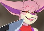 :3 female knife simple_background solo weapon puppeon knife_cat nintendo pokemon smug_cat milly_(puppeon) generation_3_pokemon pokemon_(species) skitty meme