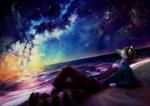 anthro beach detailed_background light male milky_way night sea seaside sky solo star water jaihirvi jaizub zenzaba mammal procyonid raccoon detailed digital_media_(artwork) digital_painting_(artwork) hi_res painting_(artwork)