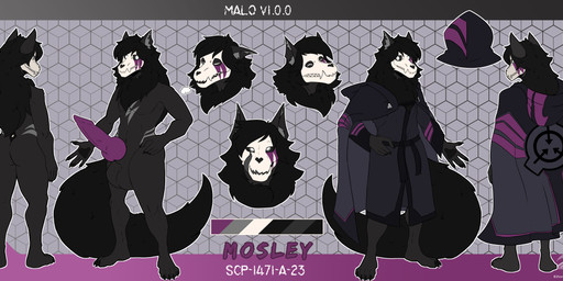 animal_genitalia animal_penis anthro balls big_balls big_penis black_hair black_tail bone canine_genitalia canine_penis claws cloak clothed clothing fluffy fluffy_tail fur fur_markings genitals grey_body grey_fur hair hoodie huge_balls huge_penis knot knotted_penis lightning_bolt long_hair long_tail male markings nails nude pawpads paws penis purple_penis robe sheath skull skull_head solo tail topwear jhon_higashi scp_foundation mosley_(mos_ley) scp-1471-a canid canine malo mammal absurd_res hi_res model_sheet