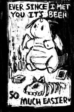 ambiguous_gender bone book candle feral framed_picture horn sitting skeleton solid_oval_eyes solo text wings petday mythology nintendo pokemon dragon dragonite generation_1_pokemon mythological_creature mythological_scalie pokemon_(species) scalie 2026 black_and_white comic english_text monochrome one_panel_comic