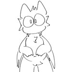 anthro belly big_eyes black_line_art chest_tuft crotch_tuft fangs front_view looking_at_viewer male navel overweight overweight_anthro overweight_male simple_background snout solo standing teeth three-quarter_view tuft white_background winged_arms wings crispycreamxd alucard_(crispycreamxd) bat mammal 1:1 2024 black_and_white digital_media_(artwork) hi_res monochrome sketch