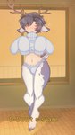 anthro blush clothing femboy male nude solo submissive sweater topwear underwear saku_ushi hawthorn_(delta) deer faun humanoid mammal 9:16 hi_res