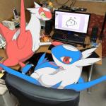 blush chair che_ri_ni computer desk drawing female feral latias latios legendary_pokémon looking_at_viewer looking_back male mixed_media nintendo photo pokémon real red_eyes sibling sitting size_difference video_games yellow_eyes
Rating: Safe
Score: 13
User: chdgs
Date: January 26, 2014