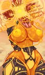 areola artificial_intelligence big_areola big_breasts breasts dialogue female hologram huge_breasts nipples puffy_areola puffy_nipples solo text thick_thighs wide_hips diamoreting digital_extremes tencent warframe cephalon_simaris_(warframe) cephalon humanoid absurd_res english_text hi_res