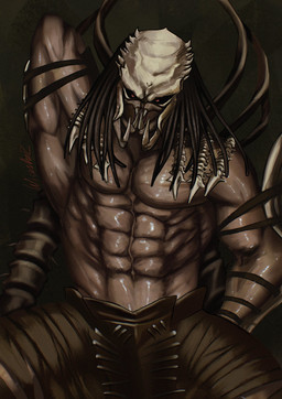 abs anthro bone bone_mask bottomwear clothing hand_behind_back male mask muscular muscular_anthro muscular_male pants red_eyes simple_background skull skull_mask solo wiceshezz predator:_killer_of_killers_(film) predator_(franchise) grendel_king alien yautja digital_drawing_(artwork) digital_media_(artwork) hi_res