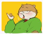 anthro bedroom_eyes blush breath gesture hand_gesture handjob_gesture male narrowed_eyes overweight overweight_male seductive simple_background solo suggestive suggestive_gesture tongue tongue_out neato5 lucas_(elchilenito) domestic_cat felid feline felis mammal animated