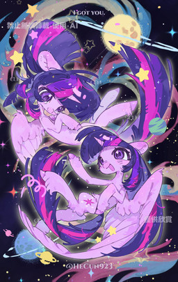 bodily_fluids female feral fetlocks fluffy flying horn planet smile space star tears wings hecun923 friendship_is_magic hasbro my_little_pony mythology twilight_sparkle_(mlp) equid equine mammal mythological_creature mythological_equine winged_unicorn absurd_res hi_res