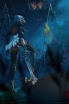 anthro attack automata beak boss breasts clothing dress environment feathers female fence fire latex legwear machine melee_weapon panties playful pose presenting science_fiction seductive solo stockings sword tail text underwear view weapon hnz nier_automata platinumgames mia_(eag1e) accipitrid accipitriform android avian bird eagle robot pinup url