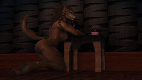 accessory anthro areola bangs bed bedroom_eyes big_breasts big_butt blue_eyes breasts brown_body brown_fur butt candlelight claws cuddling digitigrade ears_up expressive eye_glint eyelashes female fluffy fluffy_tail fur furniture grin hair hand_on_head hand_on_hip kneeling light long_claws long_hair long_legs looking_at_viewer markings multicolored_body multicolored_fur narrowed_eyes nipple_piercing nipples nude piercing pivoted_ears plant_pot ponytail pose raised_arm raised_tail seductive small_areola small_tail smile solo spots spotted_body spotted_fur table tablecloth tail tasteful_nudity thick_thighs two_tone_body two_tone_fur wide_hips valuthar blizzard_entertainment warcraft canid mammal werecanid werecreature worgen 16:9 3d_(artwork) digital_media_(artwork) hi_res pinup warm_colors widescreen