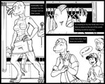 acceptance allosaurid allosaurus angrboda base_one_layout black_and_white blockage_(layout) borderless_panel breasts clothed clothing comic dinosaur english_text extinct female group independent_genetics monochrome non-mammal_breasts prehistoric_species reptile scalie science shower solo_focus species_transformation tail text theropod three_frame_image topless transformation vertical_blockage what_has_science_done