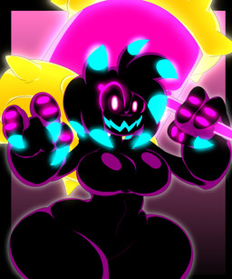3_fingers alternate_species big_breasts breasts claws featureless_breasts featureless_crotch female fingers huge_breasts huge_thighs looking_at_viewer medium_breasts piko_piko_hammer sharp_teeth solo teeth thick_thighs denizen1414 sega sonic_the_hedgehog_(series) amy_rose dark_gaia_minion deep_nightmare_(sonic) humanoid 5:6 hi_res
