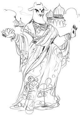 2_horns 4_fingers anthro big_breasts bindi bracelet breasts building closed_smile clothed clothed_anthro clothed_female clothing cloud curvy_figure dome dress eyelashes eyeliner female female_anthro fingers floral floral_clothing floral_dress floral_print flower fully_clothed fully_clothed_anthro fully_clothed_female heart_nose heart_symbol holding_flower holding_object horn indian_clothing jewelry lipstick long_dress looking_at_viewer lotus_(flower) makeup mature_anthro mature_female mouth_closed necklace onion_dome outside overweight overweight_anthro overweight_female plant print_clothing print_dress ring sari shawl short_sleeves short_snout simple_eyes smile smile_lines solo standing thick_neck thick_thighs tower voluptuous voluptuous_anthro voluptuous_female wide_hips sunibee bovid bovine cattle mammal 2026 black_and_white digital_drawing_(artwork) digital_media_(artwork) full-length_portrait hi_res monochrome portrait sketch