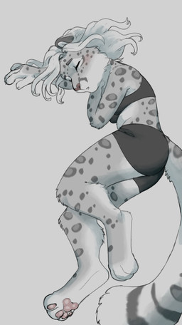 4_toes anthro arm_markings back_markings barefoot bent_arm bent_legs black_boxer_briefs black_bra black_clothing black_underwear boxer_briefs bra breasts calf_tuft cheek_markings claws clothed clothed_anthro clothed_female clothing countershade_face countershade_feet countershade_fur countershade_hands countershade_legs countershade_neck countershade_snout countershade_tail countershade_thighs countershade_torso countershading digitigrade extended_arm eyebrows eyes_closed facial_markings feet female female_anthro finger_claws fingerless_(marking) fingers foot_markings forehead_markings fur fur_markings fur_tuft grey_body grey_ears grey_eyebrows grey_fur grey_markings grey_spots grey_tail grey_tuft hair head_markings hindpaw humanoid_hands knee_tuft leg_markings leg_tuft long_tail lying markings monotone_background monotone_boxer_briefs monotone_bra monotone_clothing monotone_hair monotone_underwear multicolored_body multicolored_fur multicolored_tail on_side pawpads paws pink_pawpads purple_nose shoulder_markings side_view simple_background sleeping small_breasts snout snout_markings solo spots spotted_body spotted_fur straight_arm tail tail_markings thigh_markings toeless_(marking) toes tuft underwear underwear_only white_background white_body white_countershading white_fingers white_fur white_hair white_inner_ear white_tail white_toes white_tuft noviraine felid mammal pantherine snow_leopard english_description full-length_portrait portrait intersex_(lore)