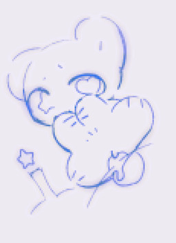 ambiguous_fluids ambiguous_gender ambiguous_penetration anthro chibi doll genitals heart_eyes heart_symbol internal male male/ambiguous penetration penile penile_penetration penis pixelated pupils sex simple_background solo unusual_pupils white_background seuppi mochikuma_(seuppi) animate_inanimate bear living_doll mammal 2d_animation animated frame_by_frame loop monochrome