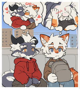 anthro anus bag balls bodily_fluids brown_clothing brown_topwear clothing cum cum_in_mouth cum_inside duo fellatio fur genital_fluids genitals hair imagination kissing male male/male oral orange_body penile red_clothing red_topwear sex topwear white_body white_fur white_hair milkybot mythology hu_ku_li_(milkybot) yay_(milkybot) domestic_cat dragon felid feline felis mammal mythological_creature mythological_scalie scalie hi_res
