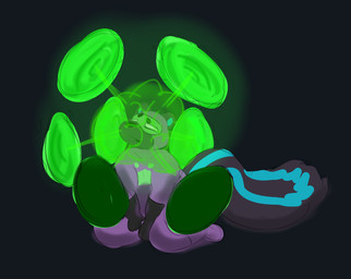 ambiguous_gender anthro fart fart_cloud fart_fetish farting_on_face portal solo superhero brappanda happanda mammal mephitid skunk