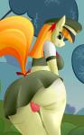 anthro big_breasts breasts clothed clothing female outside panties raised_tail solo tail underwear upskirt huckser friendship_is_magic girl_scout hasbro my_little_pony ginger_snap_(mlp) equid equine mammal 5:8 absurd_res hi_res