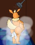 accidental_vore anal anal_vore anthro bathing belly big_butt body_in_anus butt duo female nude partially_inside rear_view shower shower_head showering showering_together size_difference steam vore wet alphabetabc nintendo pokemon eeveelution flareon generation_1_pokemon pokemon_(species) absurd_res colored hi_res