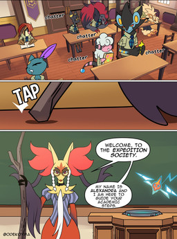 anthro anthrofied black_body black_ears black_fur blue_body blue_ears blue_fur brown_body brown_feathers chair classroom clothed clothed_anthro clothing desk eyewear facial_piercing feathers female fur furniture glasses group male nose_piercing orange_body orange_ears orange_fur pawpads paws piercing pink_body pokemorph red_body red_feathers red_fur school table text wearing_glasses white_body white_fur yellow_body yellow_ears yellow_fur odeko-yma nintendo pokemon pokemon_mystery_dungeon spike_chunsoft lucky_(odeko-yma) nova_(odeko-yma) arcanine eeveelution flaaffy generation_1_pokemon generation_2_pokemon generation_4_pokemon generation_5_pokemon generation_9_pokemon luxray mega_delphox mega_evolution pidgeotto pokemon_(species) rotom rotom_phone sneasel umbreon zoroark absurd_res comic english_text hi_res