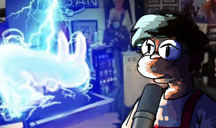 anthro black_eyes black_hair electricity electronics eyewear glasses hair lightning male microphone orange_body orange_scales photo_background round_glasses scales shocking short_hair snout faustanon collargate goodbye_volcano_high hasanabi ko_op_(game_developer) basil/spice_(gvh) dinosaur dromaeosaurid microraptor onychophora prehistoric_species reptile saurischian scalie theropod velvet_worm 2025 digital_drawing_(artwork) digital_media_(artwork) meme photography_(artwork)