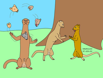 animal_genitalia balls brown_body brown_fur cock_and_ball_torture death feral fur genital_mutilation genital_torture genitals grass grey_body grey_fur group juggling male mutilation nude_male outside plant severed_balls severed_body_part severed_genitals severed_head sheath sky smile tail tree trio urbanhermit mammal murid murine mustelid musteline rat rodent true_musteline weasel 1997 colored dated