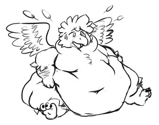 anthro belly big_belly blush chubby_cheeks feathers flabby hair huge_belly hyper hyper_belly immobile male moobs morbidly_obese morbidly_obese_anthro morbidly_obese_male nude obese obese_anthro obese_male overweight overweight_anthro overweight_male simple_background solo struggling tiki wings onechonkyboy tiki_kee avian bird parrot penguin digital_drawing_(artwork) digital_media_(artwork) monochrome