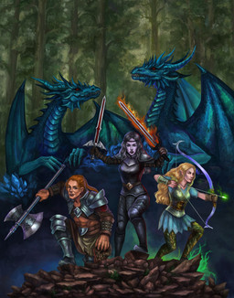 4_fingers 5_fingers abs ambiguous_feral ambiguous_gender anthro armor axe bared_teeth bow_(weapon) bracers braided_hair cheek_frill claws clothed clothed_female clothed_human clothed_male clothing crystal detailed_background empty_eyes fangs female feral fingers forest fully_clothed fully_clothed_female fully_clothed_human fully_clothed_male grey_hair group hair holding_skull horn humanoid_pointy_ears long_hair long_snout lying magic male melee_weapon membrane_(anatomy) membranous_wings midriff multi_horn muscular muscular_human muscular_male neck_spikes outside plant pointy_ears quadruped ranged_weapon red_eyes red_hair scales sharp_teeth snout standing sword tan_hair teal_body teal_scales teal_wings teeth tree ventral_scales weapon wing_claws wings evivan european_mythology mythology sacred_(video_game) sacred_(video_game_series) thq_nordic frosted_death_and_winters_rigors gladiator_(sacred) maegalcarwen vampiress_(sacred) dragon elf human mammal mythological_creature mythological_scalie scalie vampire western_dragon wood_elf 2018 absurd_res adobe_photoshop_(artwork) digital_media_(artwork) hi_res