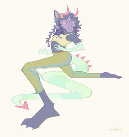 ambiguous_gender anthro claws clothed clothed_anthro clothing cropped_tank_top curly_hair cute_fangs fangs feet finger_claws glare hair hindpaw horn leggings legwear looking_away markings paws scales simple_background solo spade_tail spines standing striped_markings striped_tail stripes tail tail_markings teeth an1mal1nstinct mythology dragon mythological_creature mythological_scalie scalie 2025 digital_drawing_(artwork) digital_media_(artwork) hi_res signature nonbinary_(lore)