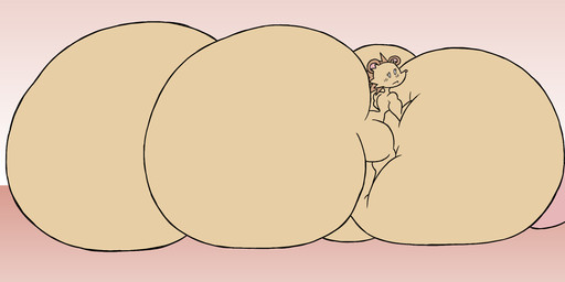 anthro big_breasts big_butt blush blush_lines bottom_heavy breast_expansion breast_squish breasts bubble_butt butt butt_expansion cheek_tuft curvy_figure erect_nipples expansion eyelashes facial_tuft female fur geometric_background gradient_background hair hand_on_breast huge_breasts huge_butt hyper hyper_breasts hyper_butt inner_ear_fluff logo nipples nude simple_background small_waist solo spiky_hair squish tan_body tan_fur text thick_thighs tuft thatdawgmurray natural_habitat_shorts lisa_(natural_habitok) eulipotyphlan hedgehog mammal artist_logo artist_name hi_res signature watermark