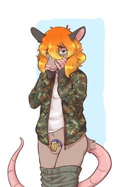 anthro balls blonde_hair bottomwear bottomwear_down camo chastity_cage chastity_device clothed clothing embarrassed female_symbol flecktarn gender_symbol genitals gynomorph hair intersex pants pants_down partially_clothed presenting solo standing symbol emynsfw06 smott american_opossum mammal marsupial hi_res trans_(lore) trans_woman_(lore)