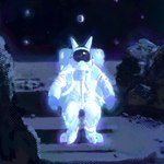 ambiguous_gender anthro armor astronaut astronaut_suit clothed clothing earth headgear helmet iridescent iridescent_headgear iridescent_helmet iridescent_spacesuit looking_at_viewer moon planet solo space spacesuit star chocopaws2 ambiguous_species 1:1 digital_media_(artwork)