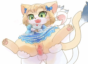 4_fingers 4_toes :3 accessory animal_genitalia animal_penis anthro balls blue_clothing blue_dress blush bodily_fluids bow_(feature) bow_accessory bow_ribbon breasts brown_body brown_fur brown_hair carrying_another carrying_partner censor_bar cheek_tuft clitoris clothing countershade_face countershading dress duo facial_tuft feet feline_genitalia feline_penis female female_penetrated fingers fluffy fluffy_tail fur gem genitals green_eyes hair hair_accessory hair_bow hair_ribbon holding_butt ineffective_censorship kemono loli looking_down male male/female male_penetrating male_penetrating_female mane medium_breasts open_mouth pawpads paws penetration penis reverse_stand_and_carry_position ribbons sex short_hair standing standing_sex tail tears toes tuft vaginal vaginal_penetration vulva whiskers white_body white_fur young young_anthro young_female rag._(artist) cat_busters adria_(cat_busters) leonel_(cat_busters) domestic_cat felid feline felis lion mammal pantherine censored