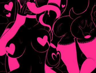 arm_warmers armwear big_breasts big_butt bodily_fluids breasts butt butt_focus butt_grab clothing drooling fangs female hand_on_butt heart_symbol legwear long_tongue open_mouth prehensile_tongue saliva solo spank_marks sweat teeth thigh_highs tongue tongue_out puppysnackz lovense hi_res