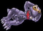 anthro balls barcode collar drone foreskin genitals humanoid_genitalia humanoid_penis latex lying male on_side penis scarf solo visor zentai zody300 bandai_namco digimon dusk_(infycharmander) agumon digimon_(species) alpha_channel hi_res