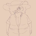 anthro big_breasts bottomwear breasts clothed clothing denim denim_bottomwear denim_clothing eyewear female front_view full_cleavage glasses hair hair_over_eye huge_breasts jeans one_eye_obstructed open_clothing open_shirt open_topwear overweight overweight_anthro overweight_female pants paws shirt snout solo topwear wearing_glasses felinehexes american_opossum bovid bovine cattle hybrid mammal marsupial 1:1 absurd_res hi_res