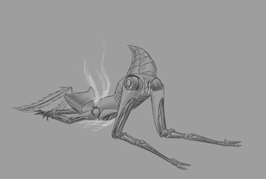 anthro arthropod_abdomen ass_up female genitals lying machine on_front presenting presenting_vulva solo steam unusual_anatomy unusual_genitalia vulva wire cogheartflutters second_sentinel arthropod robot hi_res monochrome nonbinary_(lore)
