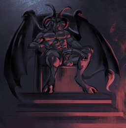 2_horns abs animal_genitalia animal_penis anthro balls big_penis bodily_fluids chair deltoids dripping equine_genitalia equine_penis erection facial_hair furniture genital_fluids genitals goatee hooves horn leaking_precum long_penis looking_at_viewer male membrane_(anatomy) membranous_wings muscular muscular_anthro muscular_male nipples nude obliques pecs penis precum precum_drip red_eyes saggy_balls sheath simple_background sitting solo spread_legs spreading tail tail_tuft throne tuft wings slorgim samhaiel bovid caprine caprine_demon demon domestic_sheep goat_demon jacob_sheep mammal sheep 2022 alternate_version_at_source hi_res sketch